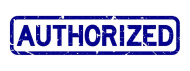 Grunge mavisi, beyaz arka planda kare lastik mühür için izin verdi.