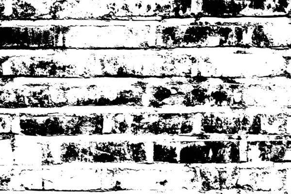 Grunge texture nera come forma murale in mattoni su sfondo bianco (Vector). Uso per la decorazione, invecchiamento o vecchio strato — Vettoriale Stock