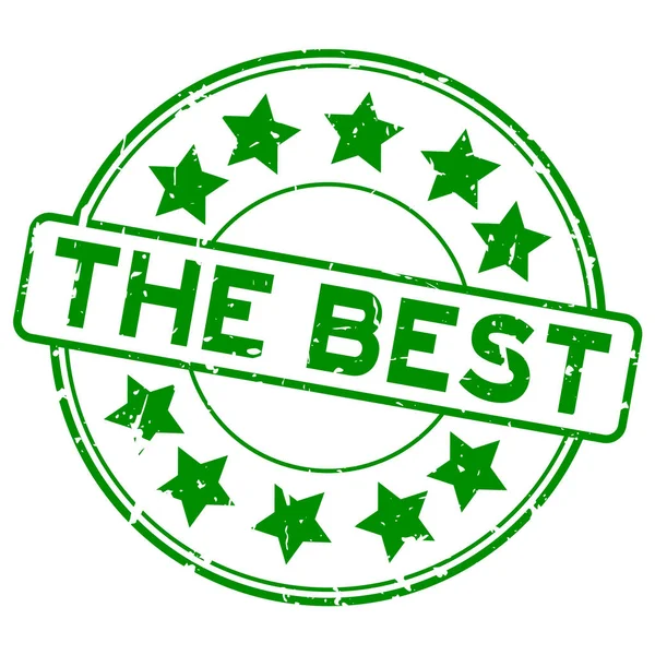Grunge vert le meilleur mot avec sceau en caoutchouc icône étoile timbre sur fond blanc — Image vectorielle