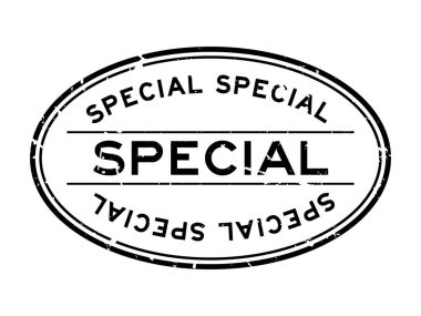 Grunge siyah kelime oval lastik mühür beyaz arka planda