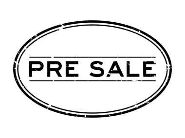 Beyaz arka planda Grunge siyah satıştan önce oval lastik mühür mührü