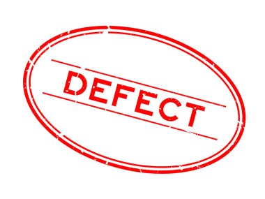 Grunge kırmızı kusurlu kelime oval lastik mühür beyaz arka planda