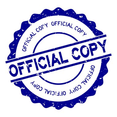 Grunge Blue resmi kopya kelime yuvarlak lastik mühür beyaz arka planda