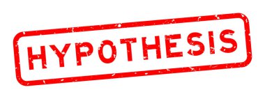 Grunge kırmızı hipotez kelime kare kauçuk mühür beyaz arka planda