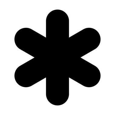 Black asterisk sign isolated on white background