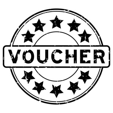 Grunge siyah kupon kelime yuvarlak lastik mühür beyaz arka planda