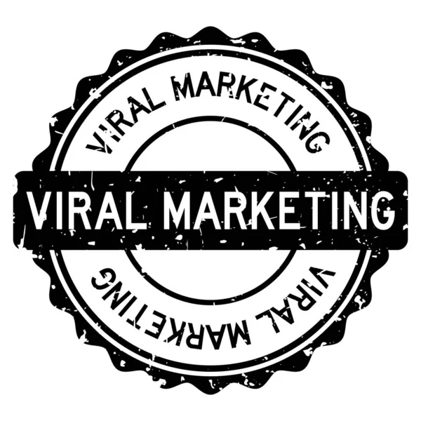 Grunge fekete vírus marketing szó kerek gumi pecsét bélyegző fehér háttér — Stock Vector