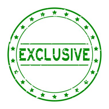 Grunge yeşil özel kelime yuvarlak lastik mühür beyaz arka planda