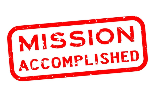 Grunge red mission accomplished word square rubber seal stamp on white background — Stok Vektör