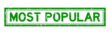 Grunge yeşili. Beyaz arka planda en popüler kelime: Plastik mühür.