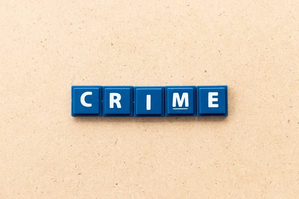 Tile Letter Word Crime Wood Background — Stock Photo, Image