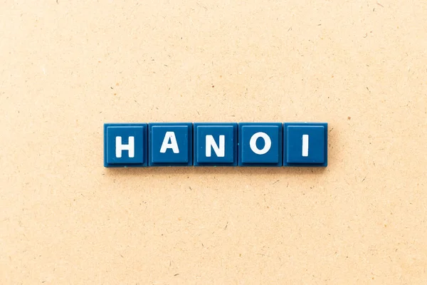 Azulejo Letra Palabra Hanoi Sobre Fondo Madera —  Fotos de Stock
