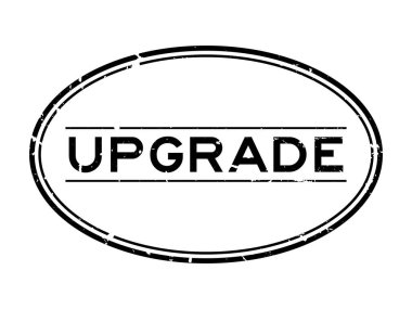 Grunge siyah kelime oval lastik mühür beyaz arka planda