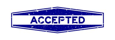 Grunge mavisi, beyaz arkaplanda altıgen kabul edilmiş kauçuk mühür damgası.