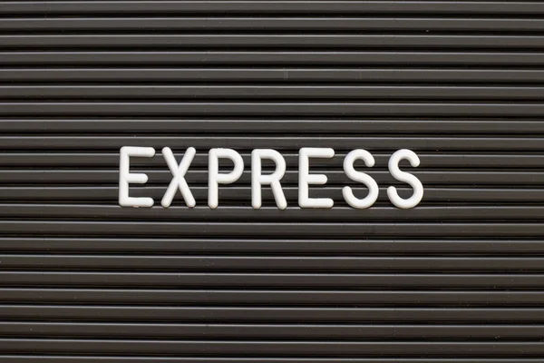 Black color felt letter board with white alphabet in word express background