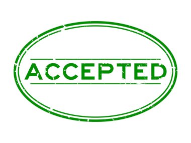 Grunge Green, beyaz arka planda oval lastik mühür kelimesini kabul etti.