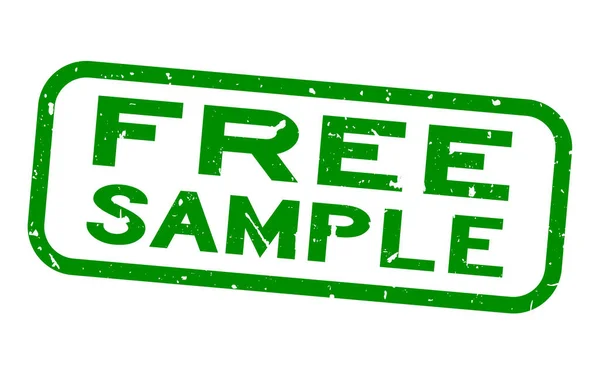 Grunge Green Free Sample Word Square Rubber Seal Stamp Auf — Stockvektor