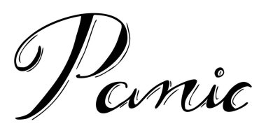 Siyah renkli el çizimi beyaz arka planda paniğe yol açıyor