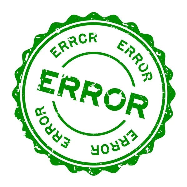Grunge Green Error Word Rubber Seal Stamp White Background — Stock Vector