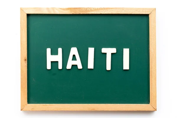 Buchstabe Wort Haiti Auf Tafel Auf Weißem Hintergrund — Stockfoto