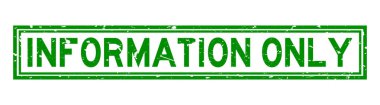 Grunge yeşil bilgi Sadece beyaz arka planda kelime kare kauçuk mühür damgası