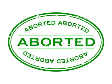 Grunge yeşil kelime oval lastik mühür beyaz arka plan üzerinde iptal