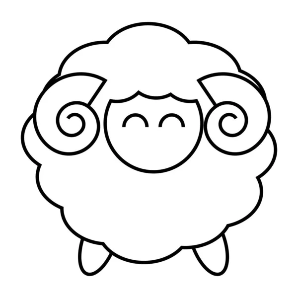 Projekt Logo Owiec Czarnej Linii Białym Tle — Wektor stockowy