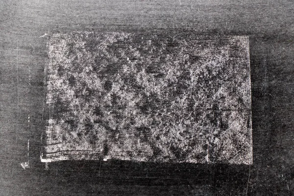 Grunge Pinsel Mit Weißer Kreide Quadratischer Linienform Auf Schwarzem Hintergrund — Stockfoto