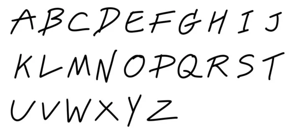 Μαύρο Χρώμα Χέρι Σχέδιο Του Αγγλικού Γράμματος Αλφαβήτου Λευκό Φόντο — Διανυσματικό Αρχείο