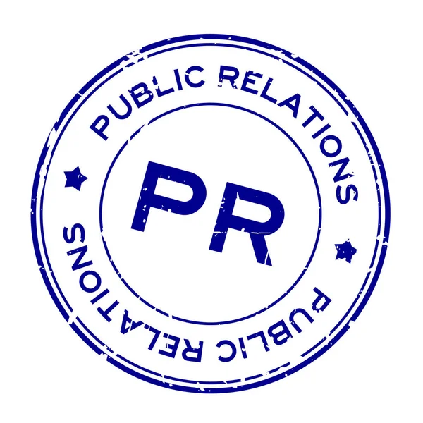 Grunge Blue Public Relations Word Rubber Seal Stamp White Background — 图库矢量图片