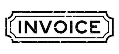 Grunge siyah fatura kelime lastik iş mühür beyaz arka planda