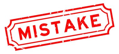 Grunge kırmızı hata kelime lastik iş mühür beyaz arka planda