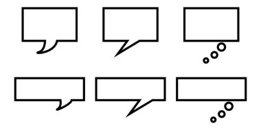 Beyaz arkaplanda boş balon konuşması ayarlandı