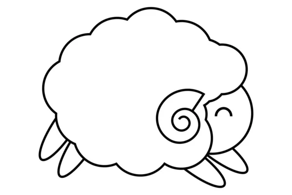 Πρόβατα Τρέχει Λογότυπο Σχεδιασμό Μαύρη Γραμμή Λευκό Φόντο — Διανυσματικό Αρχείο