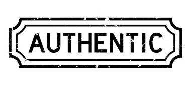 Grunge siyah otantik kelime beyaz arka planda kauçuk mühür