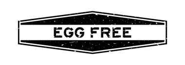 Grunge siyah yumurta ücretsiz kelime altıgen lastik mühür beyaz arka planda