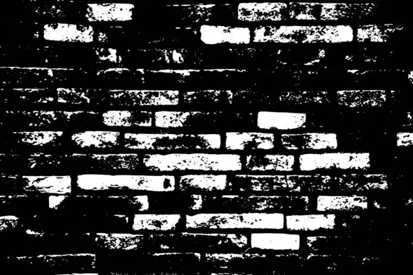 Grunge Textura Negra Como Forma Pared Ladrillo Sobre Fondo Blanco — Vector de stock