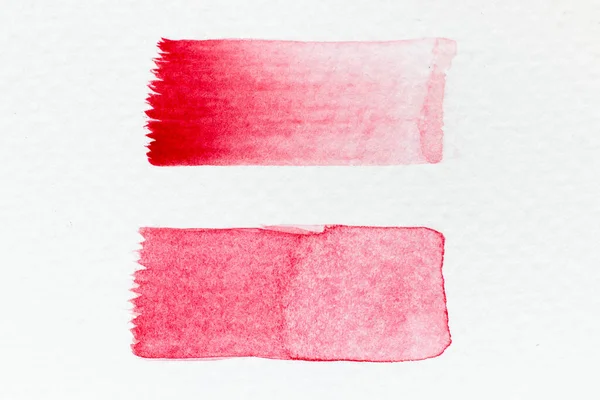Rote Farbe Aquarell Handzeichnung Als Linienpinsel Auf Weißem Papierhintergrund — Stockfoto