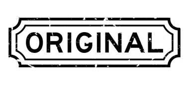 Grunge siyah kelime orijinal iş mührü beyaz arka planda