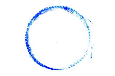 Yuvarlak şekilli mavi mürekkep. Pul ya da çerçeve olarak desenlendirilmiş.