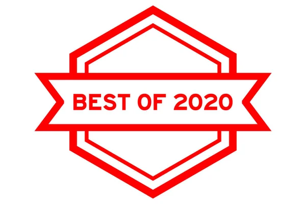 Εξάγωνο Vintage Label Banner Κόκκινο Χρώμα Λέξη Καλύτερη Του 2020 — Διανυσματικό Αρχείο