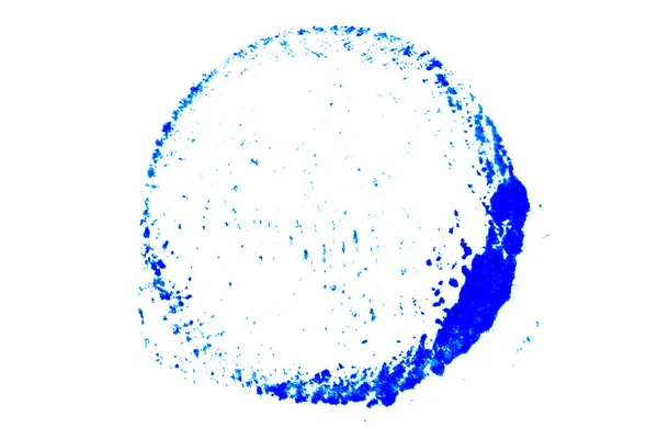 Inchiostro Colore Blu Forma Rotonda Sfondo Strutturato Come Timbro Cornice — Foto Stock