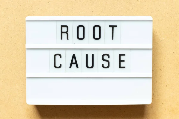 Lightbox Λέξη Root Αιτία Φόντο Ξύλου — Φωτογραφία Αρχείου
