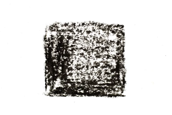 白纸背景上正方形或长方形的黑色油画画图 — 图库照片