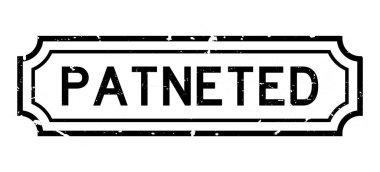 Grunge siyah kelime patentli lastik iş mühürü beyaz arka planda