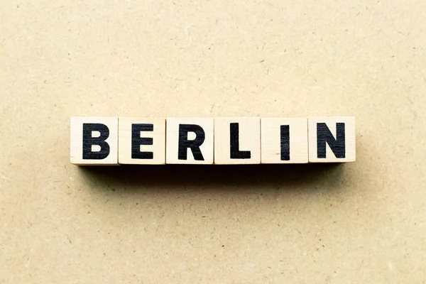 Levél Blokk Szóban Berlin Háttér — Stock Fotó