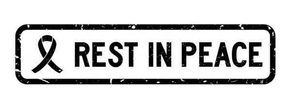 Grunge Fekete Pihenés Béke Szó Szalag Ikon Négyzet Gumi Pecsét — Stock Vector
