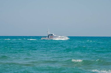 Roma, İtalya - Temmuz 2017: Sahil Güvenlik Tiren Denizi