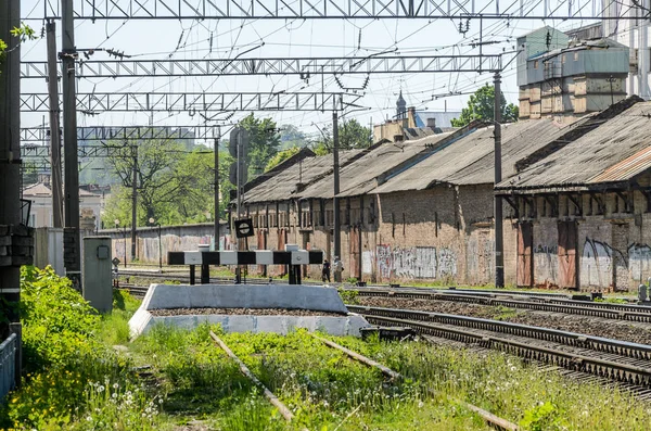 Lviv Ukraina Maj 2018 Dödläge Rälsen Järnvägsstation — Stockfoto