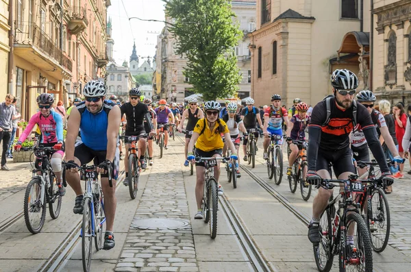 Lviv Ukraine May 2018 Cyclone Bicycle Ride Center City Bright — Stock Photo, Image